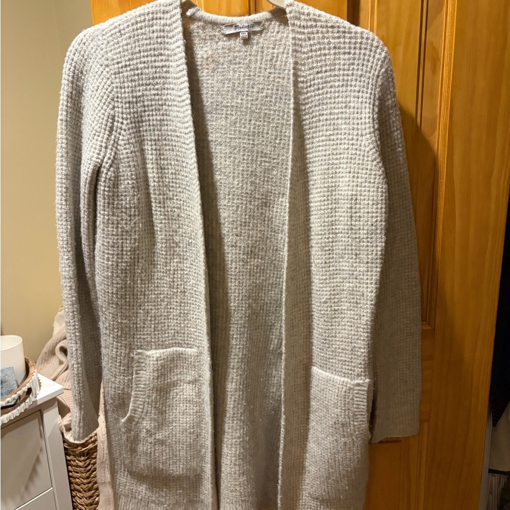 Cozy Gray Open-Front Sweater